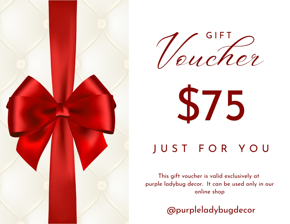 Purple LadyBug Decor e-gift card digital voucher design