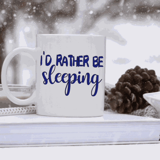 Purple LadyBug Decor Mug I'd Rather Be Sleeping Ceramic Mug