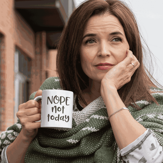 Purple LadyBug Decor Mug Nope Not Today Ceramic Mug
