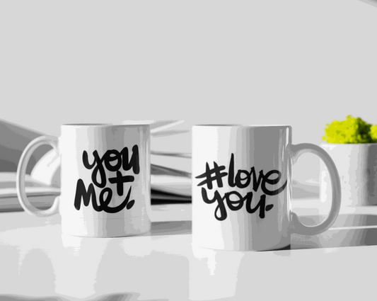 Purple LadyBug Decor Mug You & Me and Love You Ceramic Mugs