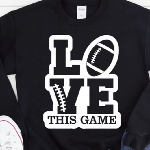 Purple LadyBug Decor shirts Love This Game Football Sweatshirt