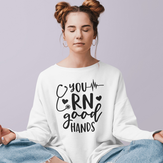Purple LadyBug Decor shirts You RN good Hands - Women's Sweatshirt