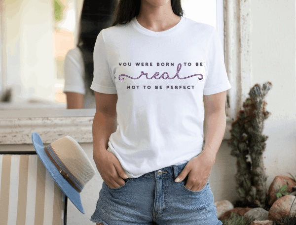Purple LadyBug Decor shirts You Were Born to Be Real - Inspirational T-Shirt