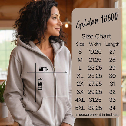 Custom embroidered zip-up hoodie with personalized name on sleeve available in multiple colors and sizes