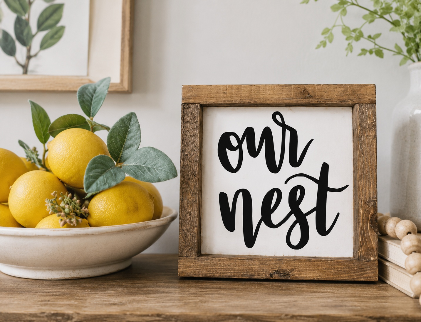 Our Nest Family Framed Wood Sign | Handcrafted Sign