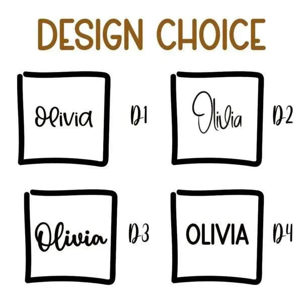 Personalized iced coffee glass cup with bamboo lid and plastic straw.