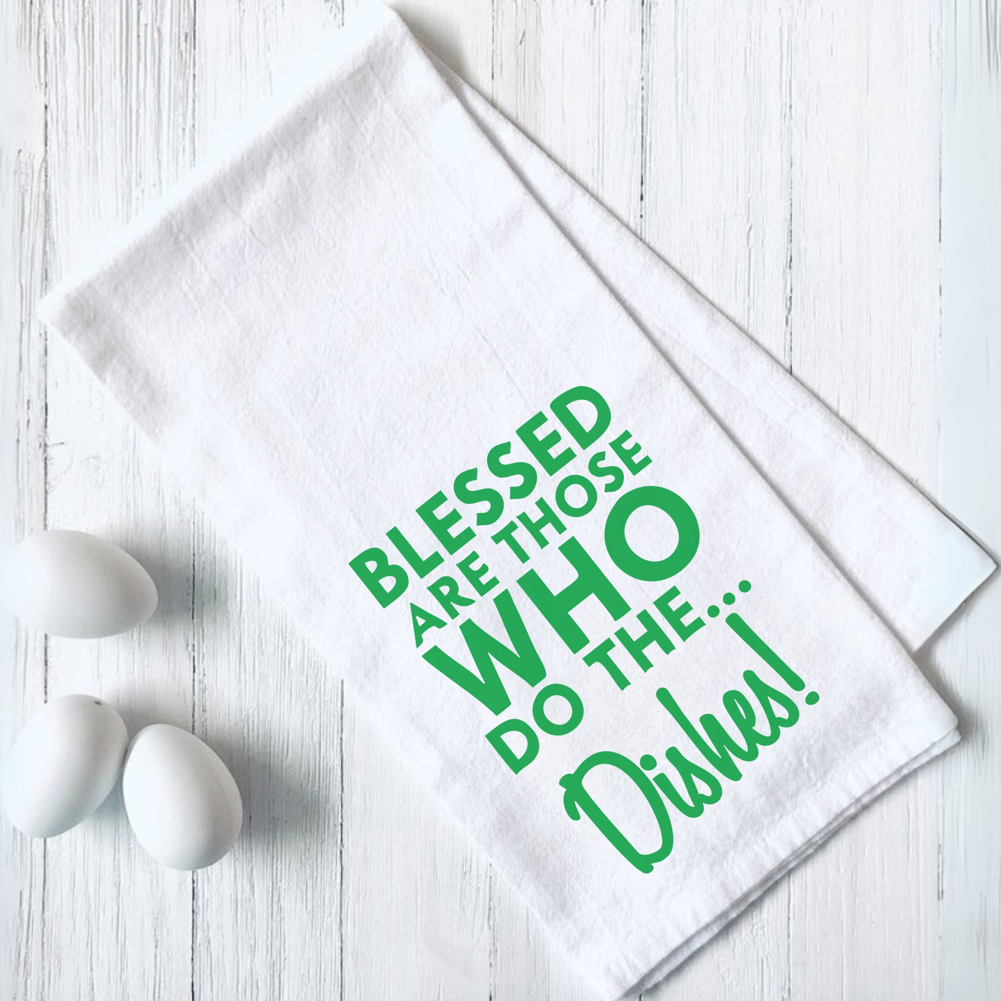 Funny saying tea towel with blessed dishwashing message, 16x24 inch microfiber decorative kitchen towel