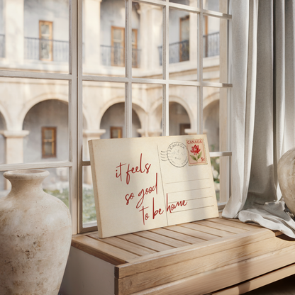 Feels So Good To Be Home Vintage Postcard Wall Art