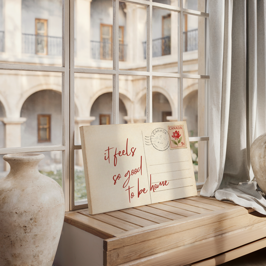 Feels So Good To Be Home Vintage Postcard Wall Art