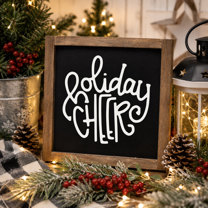 Holiday Cheer Christmas Sign | Handcrafted Wood Sign