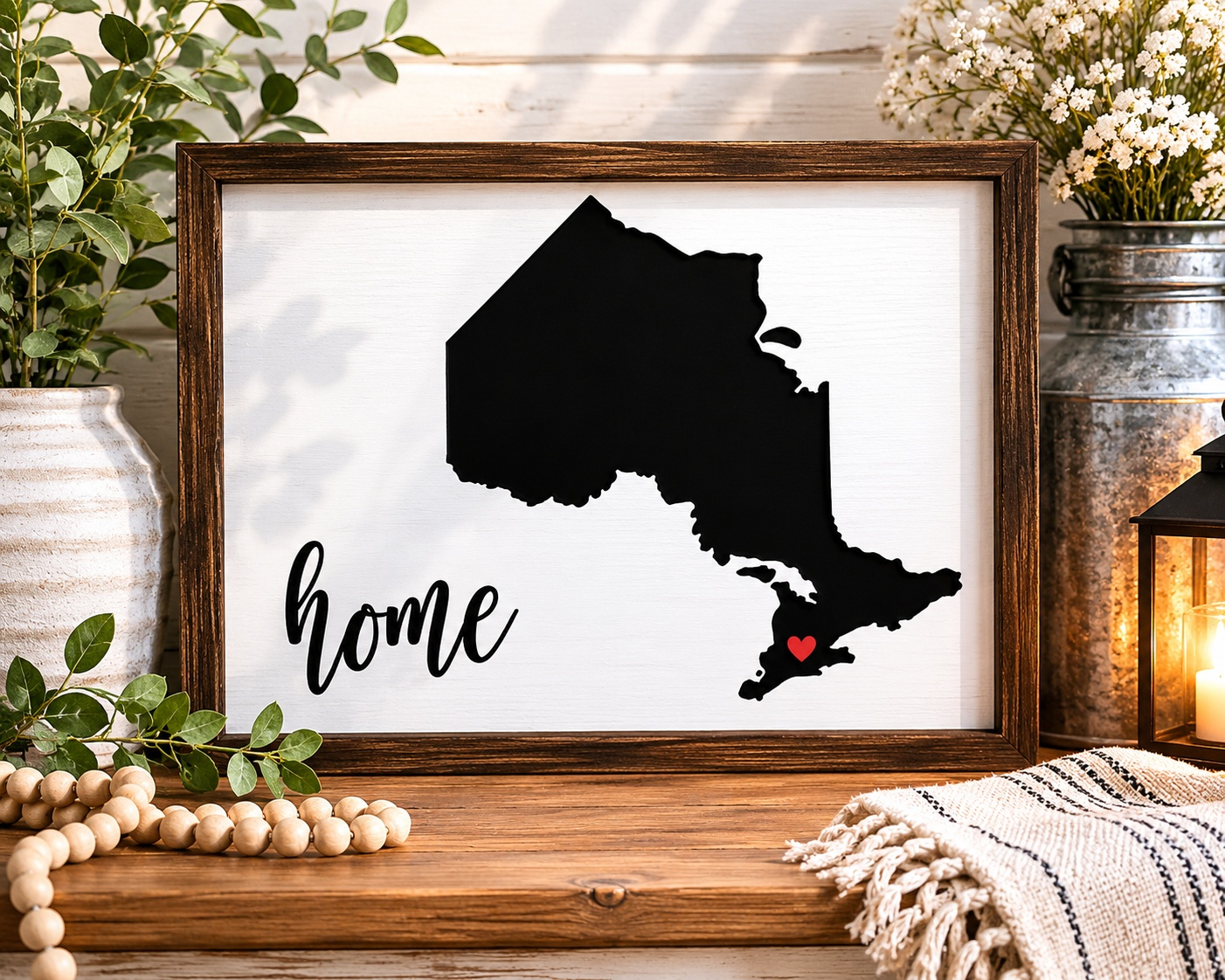 Province or State Rustic Wood Home Sign | Personalized Wood Sign