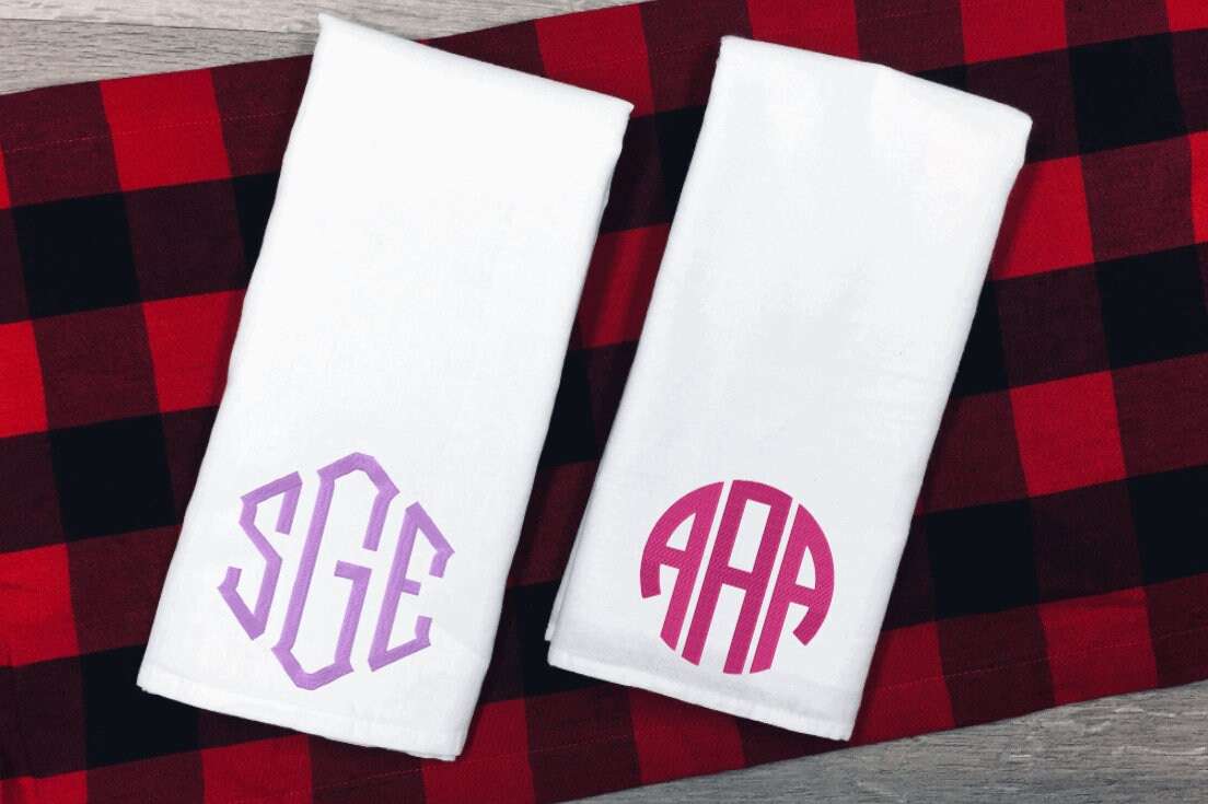 Personalized Embroidered Tea Towel