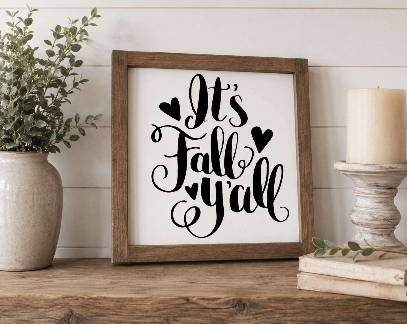 It's Fall Y'all Framed Wood Sign | Handcrafted Sign
