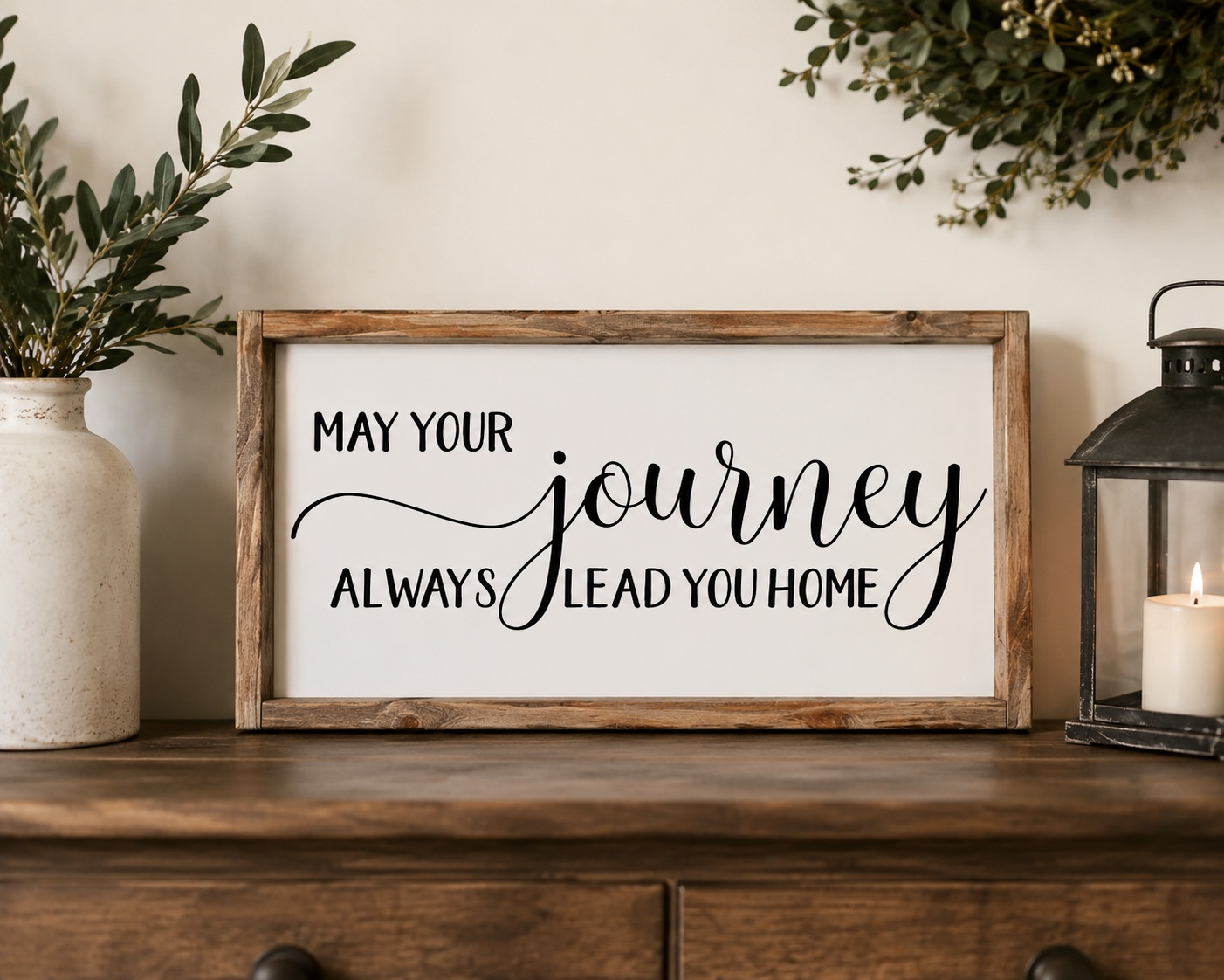 May Your Journey Always Lead You Home Wood Framed Sign