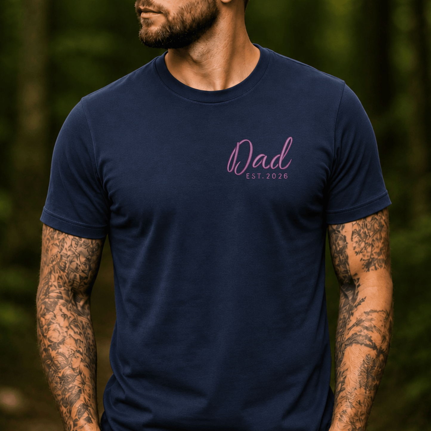 Embroidered Dad Est. Year T-Shirt | Father's Day Gift
