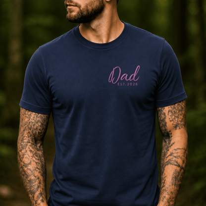 Embroidered Dad Est. Year T-Shirt | Father's Day Gift