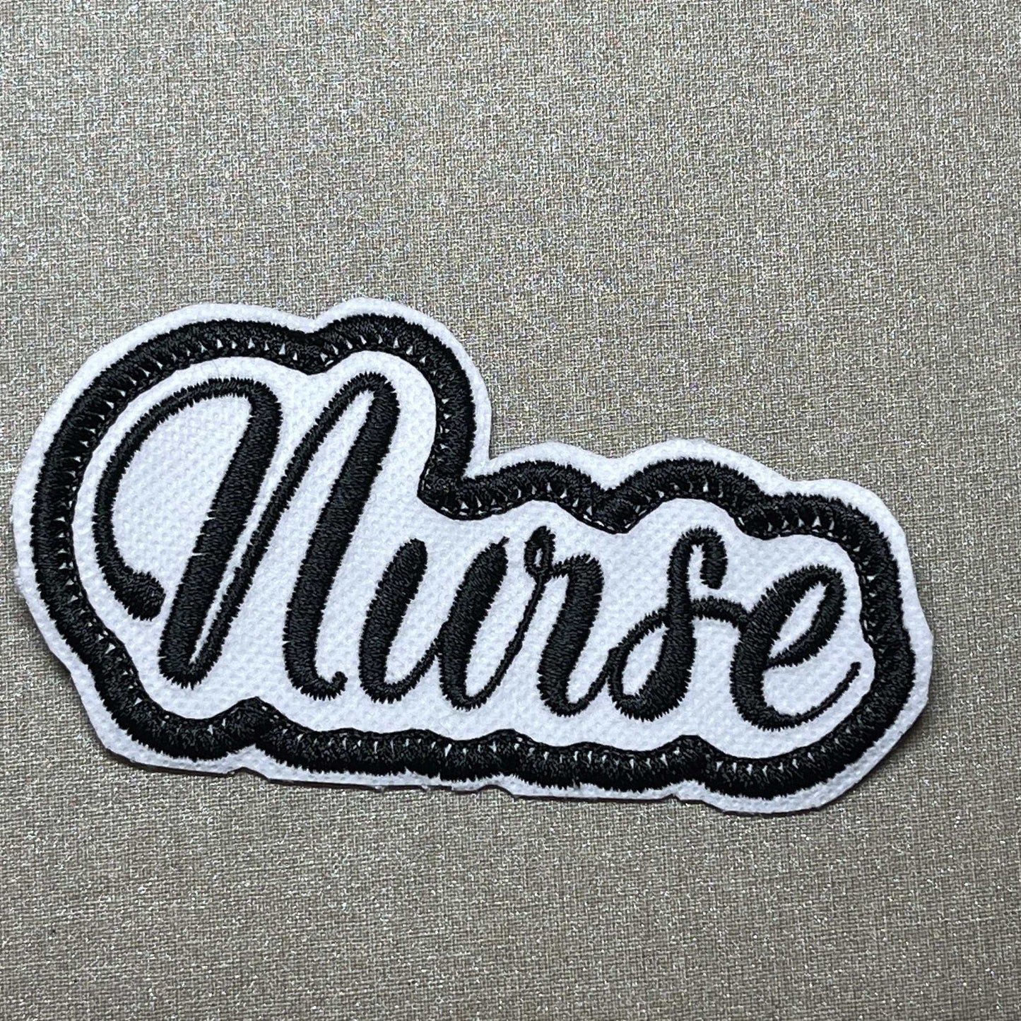 Custom embroidered nurse patch iron-on name tag for medical professionals