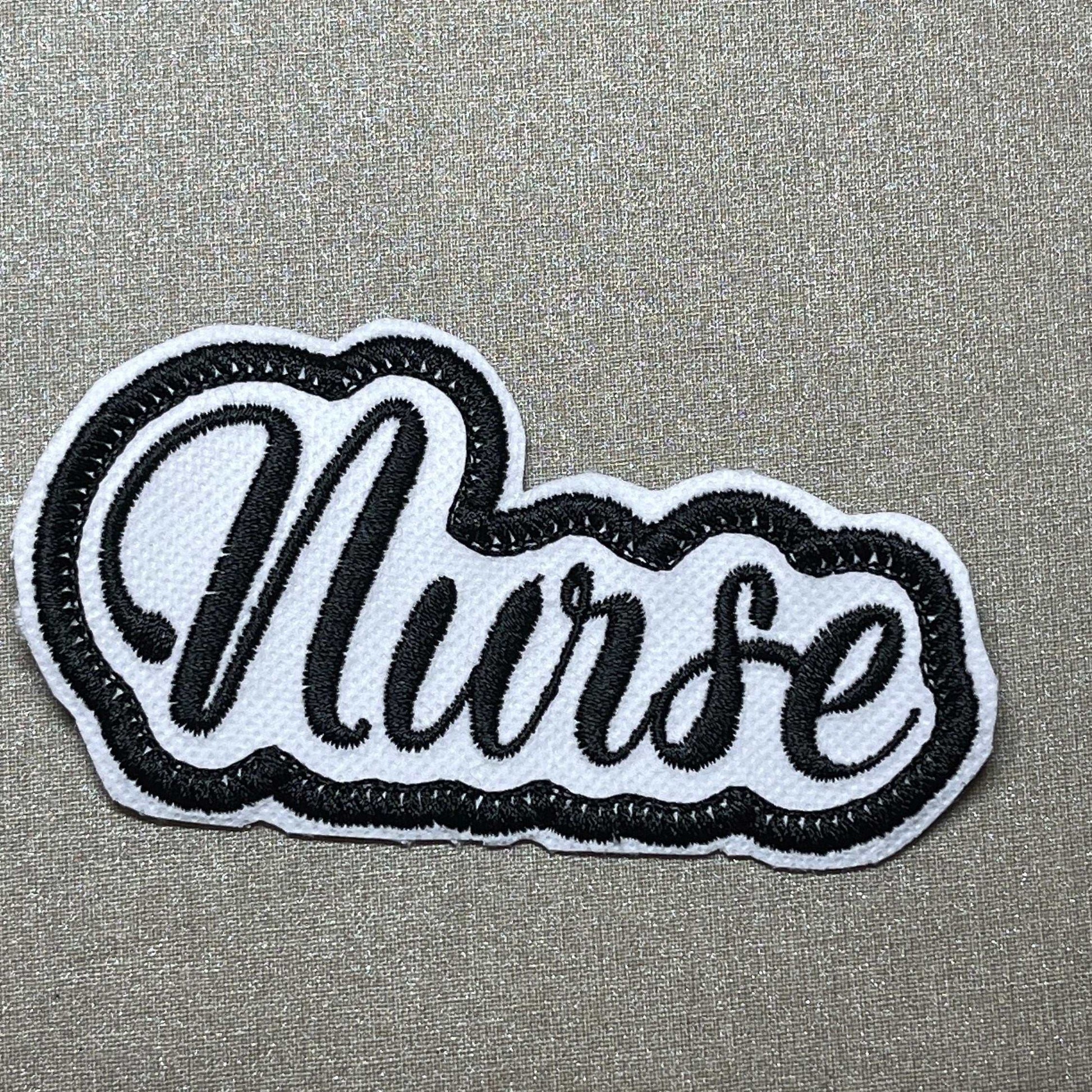 Custom embroidered nurse patch iron-on name tag for medical professionals
