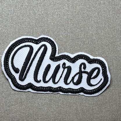 Custom embroidered nurse patch iron-on name tag for medical professionals