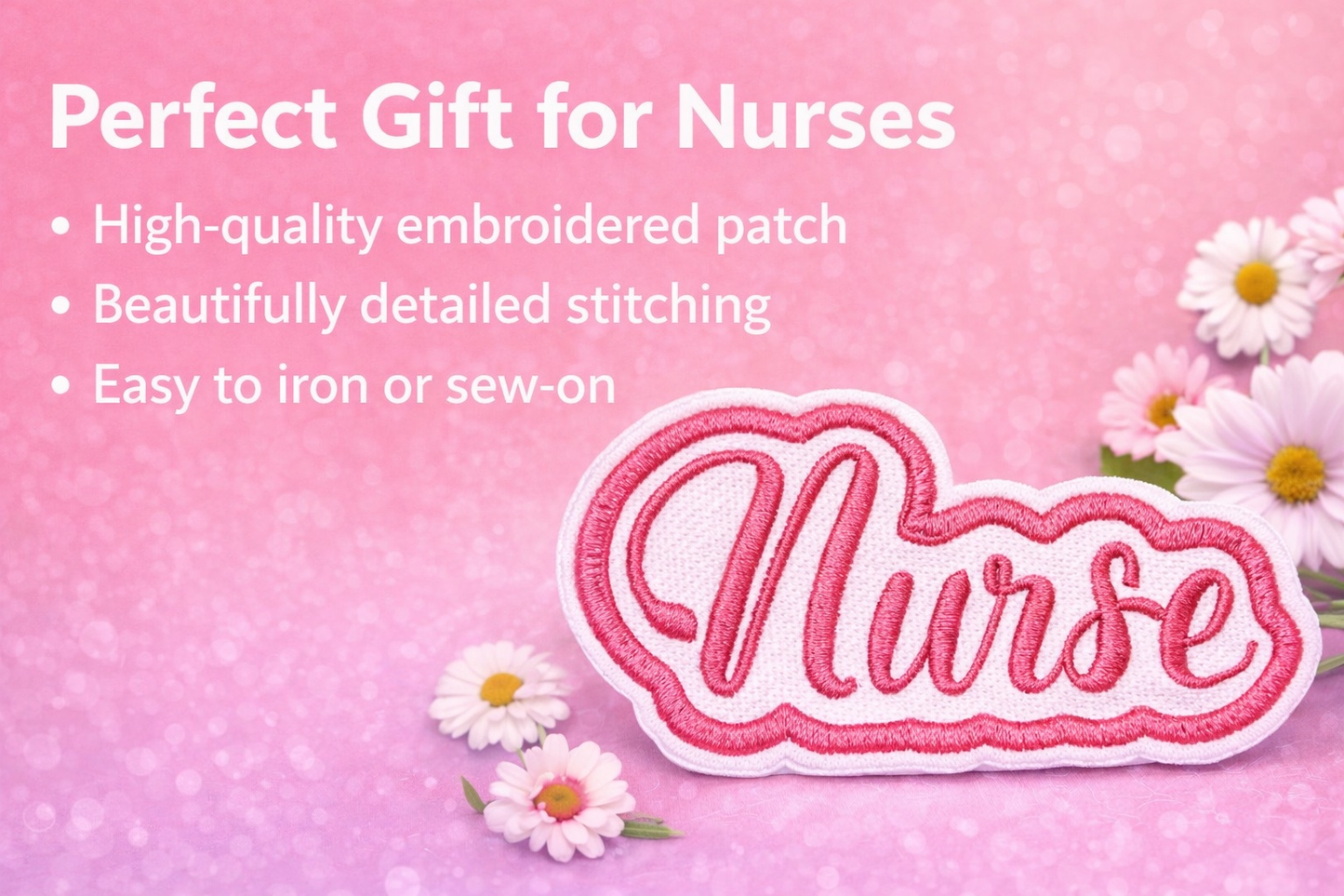 Custom embroidered nurse patch iron-on medical profession name tag for nurse graduate