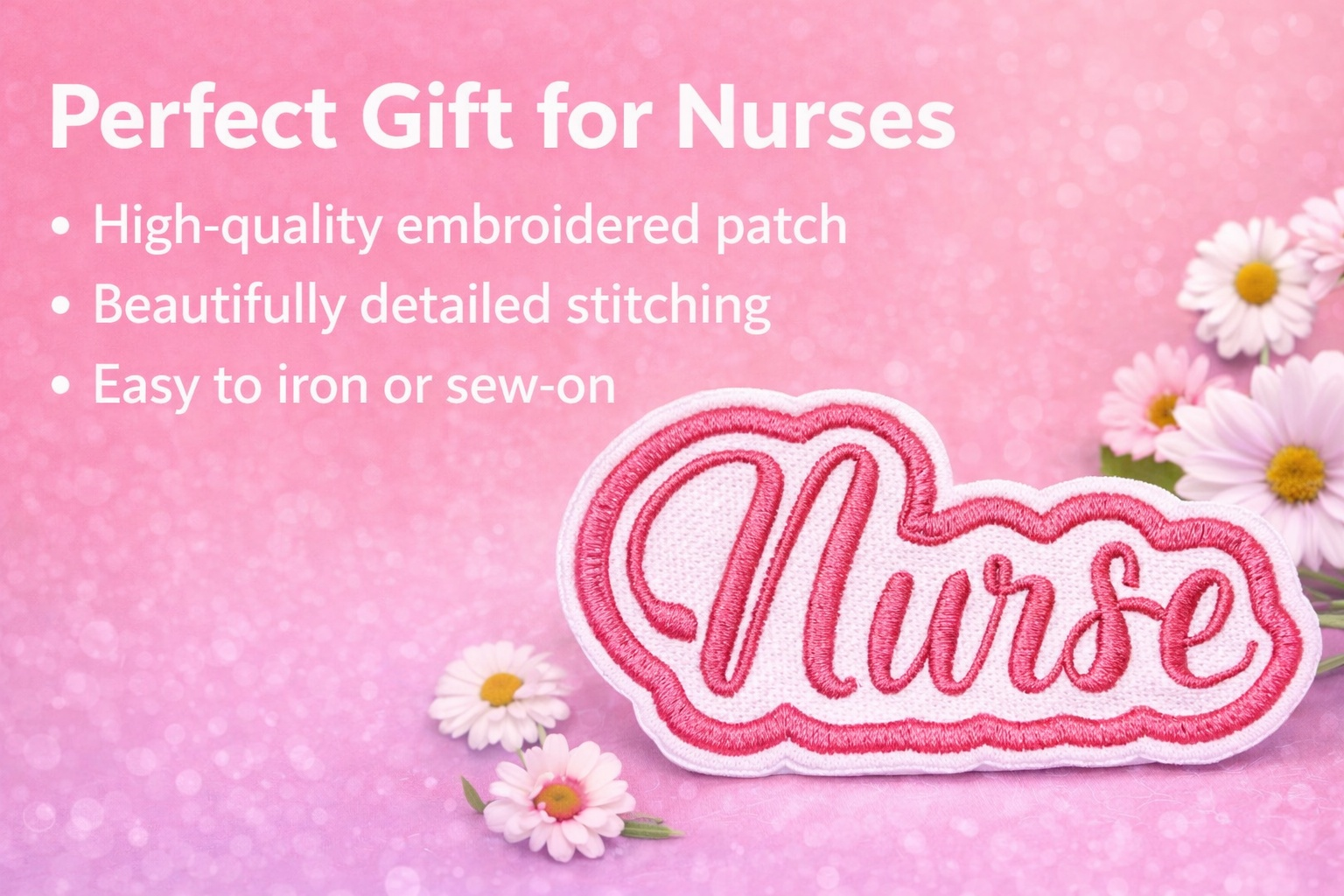 Custom embroidered nurse patch iron-on medical profession name tag for nurse graduate