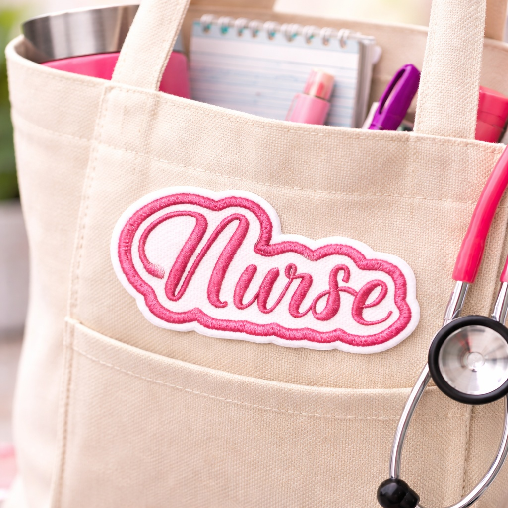 Custom embroidered nurse patch iron-on medical name tag for nurse graduates