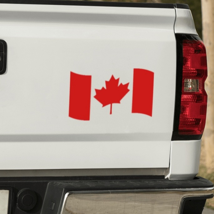 Canadian Flag Decal Sticker on Car Tailgate