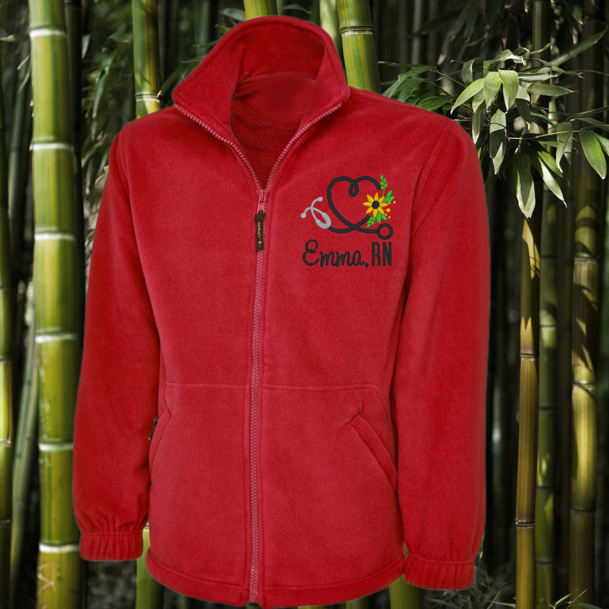 Custom Nurse Full Zip Sweatshirt, Embroidered RN Jacket, Graduation Gift for Nurses