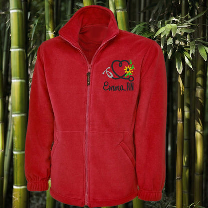 Custom Nurse Full Zip Sweatshirt, Embroidered RN Jacket, Graduation Gift for Nurses