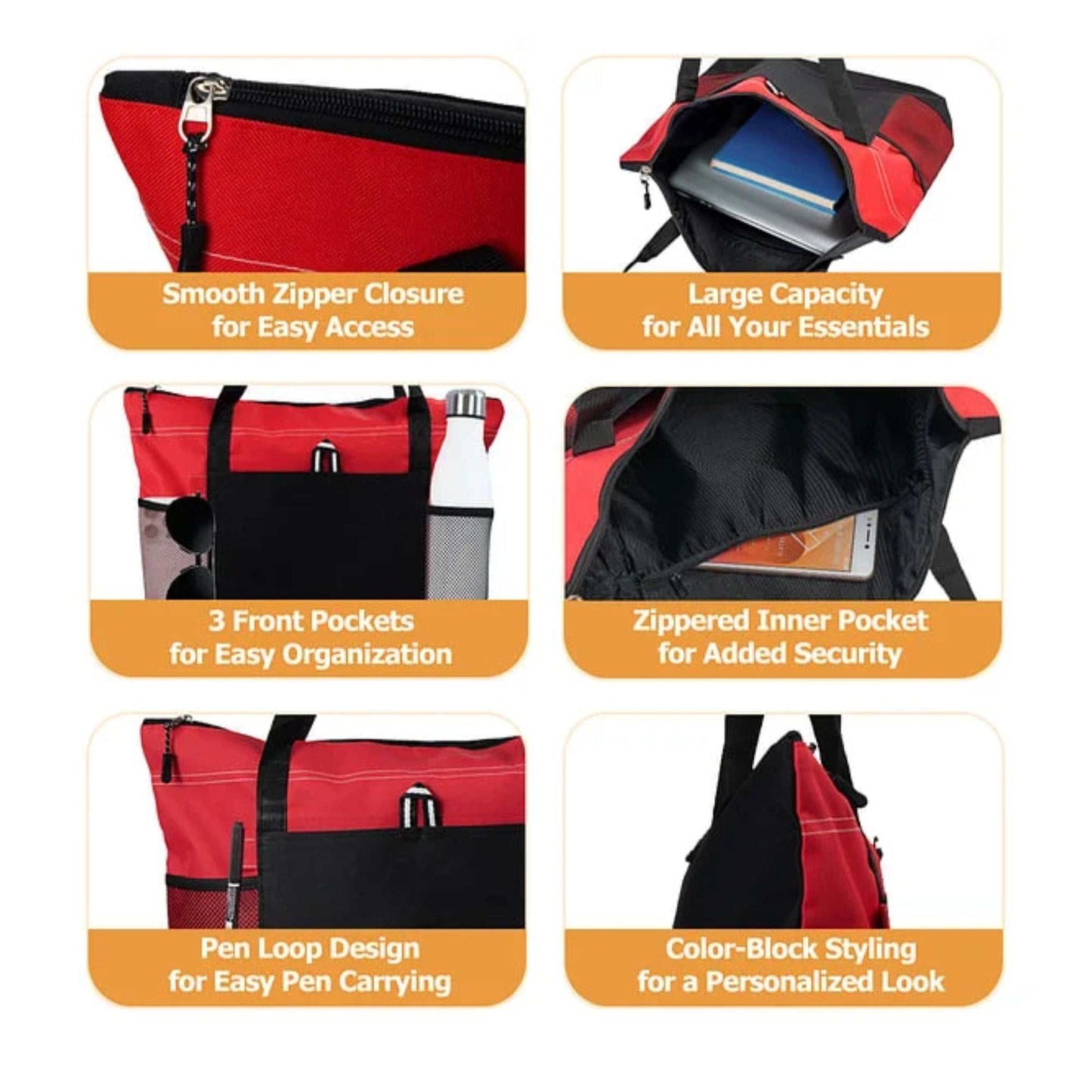 Nursing tote bag with zippered closure, mesh pocket, and exclusive embroidery design. Ideal for nurses.