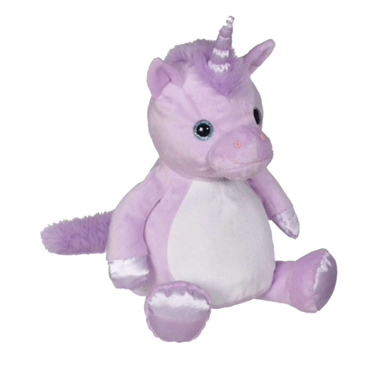 Design your own personalized purple unicorn stuffed animal with embroidered details and removable stuffing