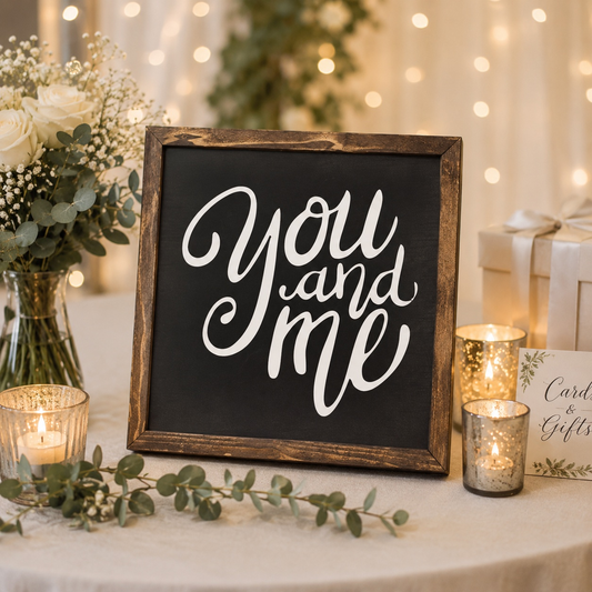 You and Me Handmade Sign | Inspirational Sign
