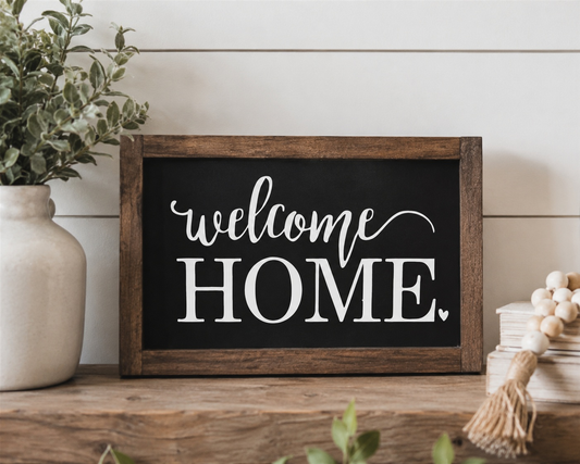 Welcome Home Framed Wood Sign | Handmade Sign