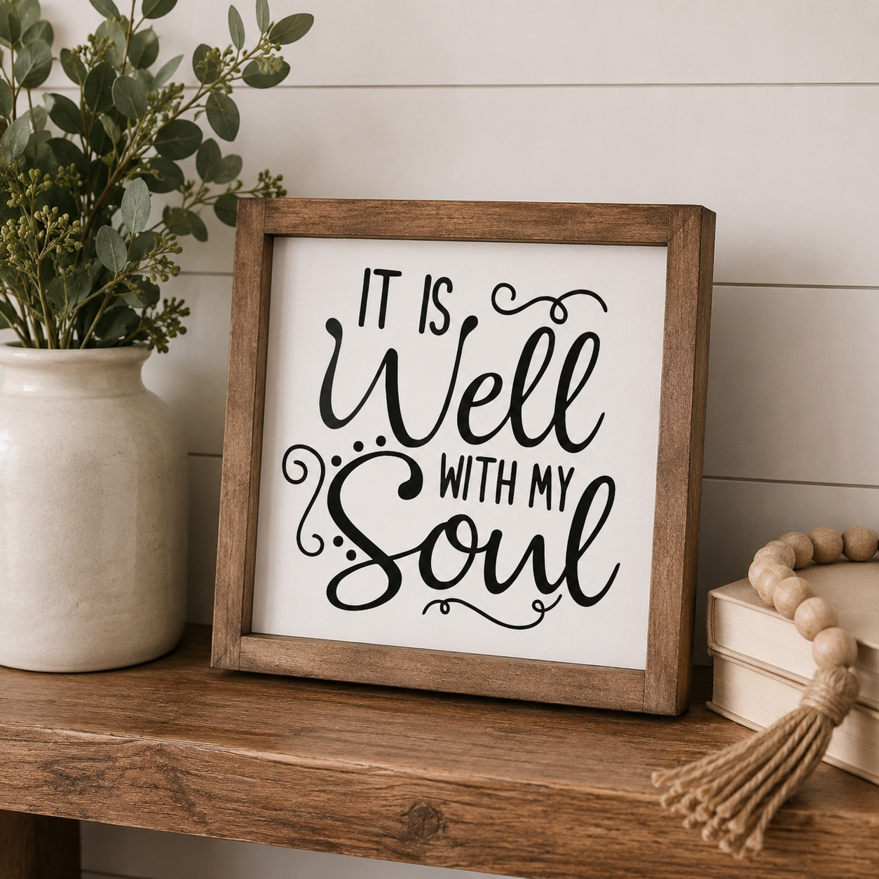 It is Well with my Soul  Framed Wood Sign | Handcrafted Wood Sign