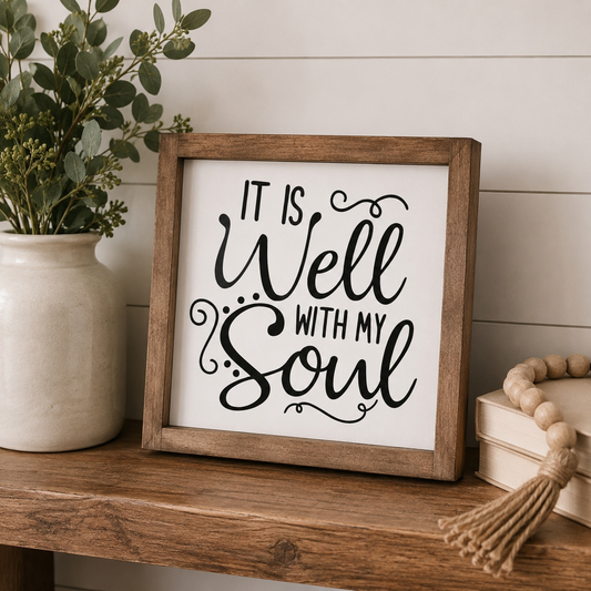 It is Well with my Soul  Framed Wood Sign | Handcrafted Wood Sign