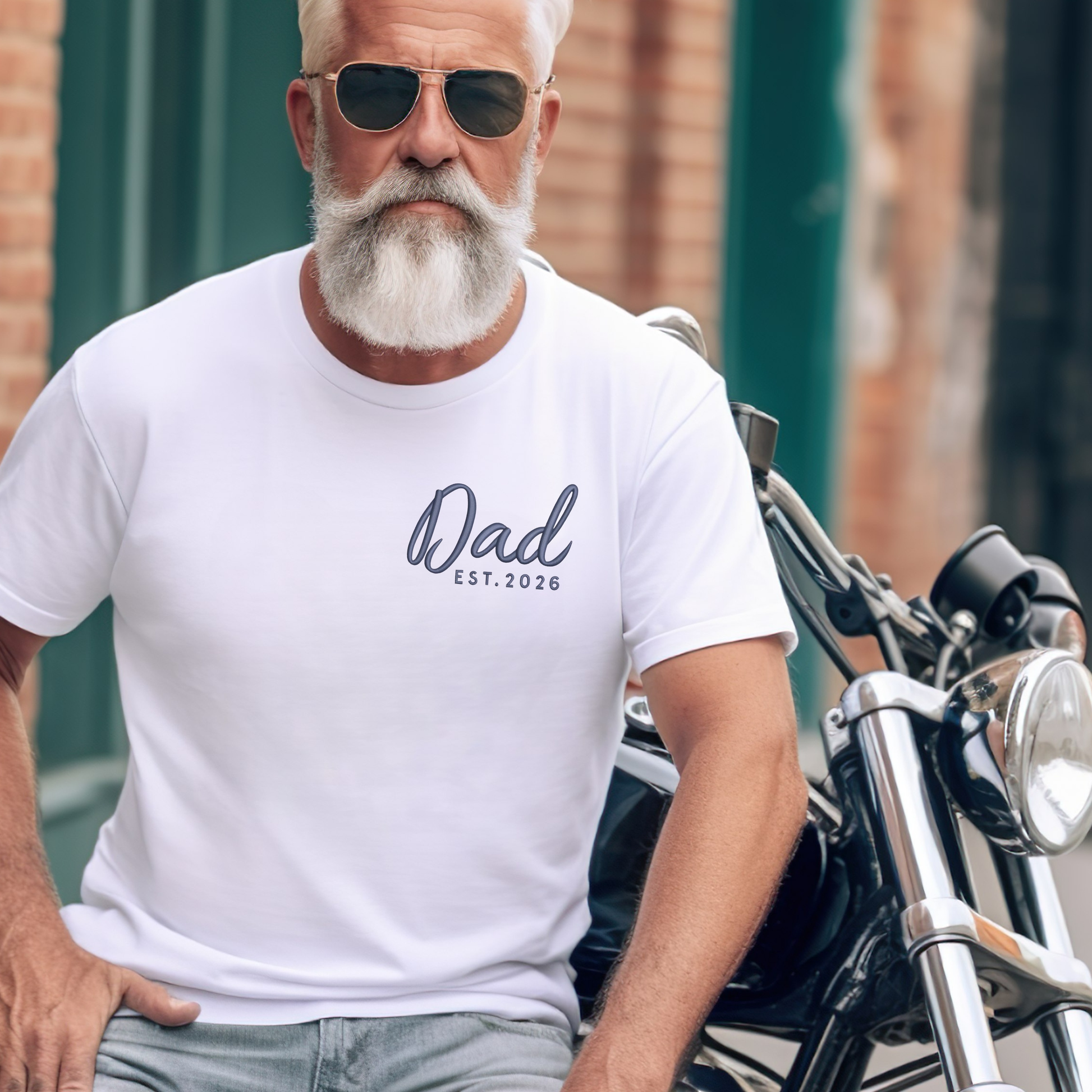 Embroidered Dad Est. year custom t-shirt for Father’s Day gift