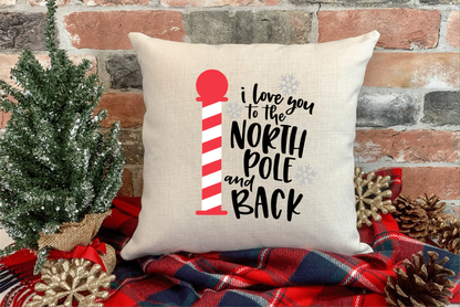 Purple LadyBug Decor Accessories I Love You to the North Pole and Back Pillow Cover -