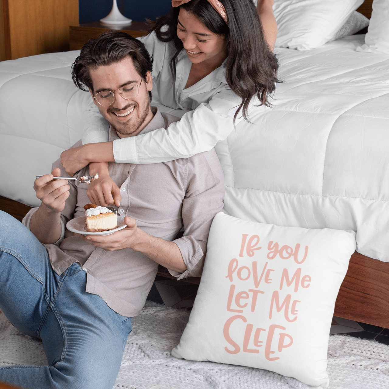 Purple LadyBug Decor Accessories If You Love Me Let Me Sleep Pillow Cover