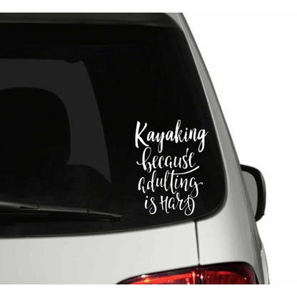Purple LadyBug Decor Decal Kayaking because Adulting is Hard Decal