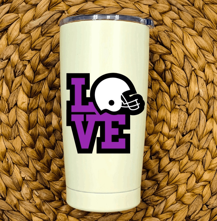 football helmet vinyl car decal on tumbler
