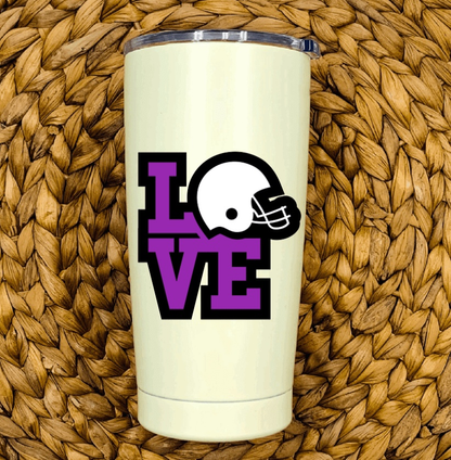 football helmet vinyl car decal on tumbler