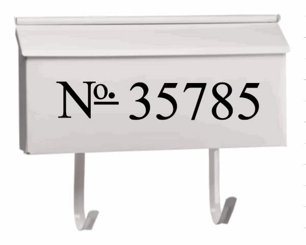 Personalized mailbox number vinyl decal for easy curb appeal.