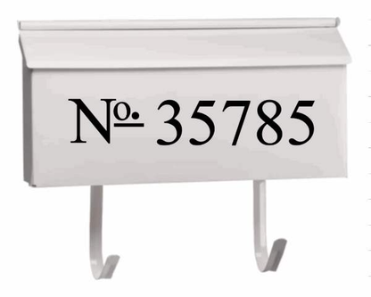 Personalized mailbox number vinyl decal for easy curb appeal.