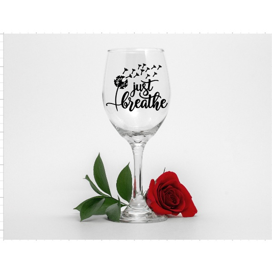 Purple LadyBug Decor Glasses Personalized Wine Glass 'Just Breathe' Canada