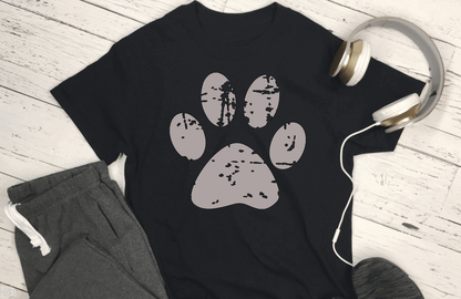 Purple LadyBug Decor Grunge Dog Paw Print Shirt