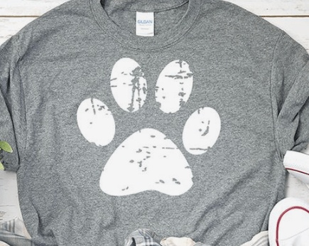 Purple LadyBug Decor Grunge Dog Paw Print Shirt