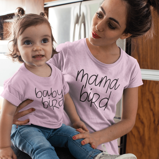 Purple LadyBug Decor Mama Bird, Baby Bird Shirt
