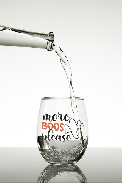 Purple LadyBug Decor More Boos Please Wine Glass