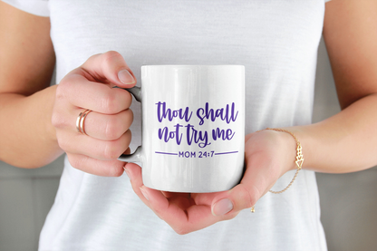 Purple LadyBug Decor Mug Funny Personalized Mug - Thou Shall Not Try Me