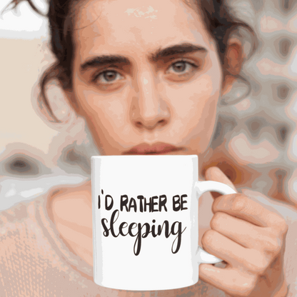 Purple LadyBug Decor Mug I'd Rather Be Sleeping Ceramic Mug